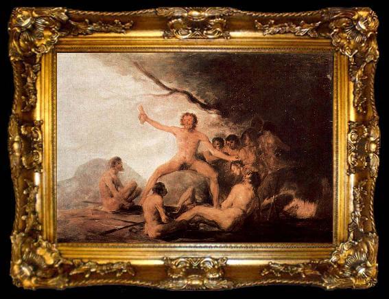 framed  Francisco de Goya Der Kadaver des Jesuiten Brebeuf, ta009-2